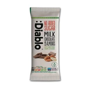 Diablo Stevia Sukkerfri Melkesjokolade Med Mandler 75g
