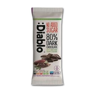 Diablo Stevia Sukkerfri Mørk Sjokolade 80% 75g