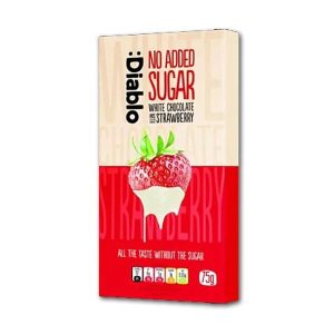 Diablo Sukkerfri Hvit Sjokolade Med Jordbær 75g