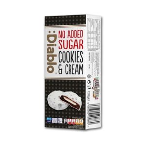 Diablo Kjeks Med Hvit Melkekrem Og Hvit Sjokolade Uten Tilsatt Sukker  128g
